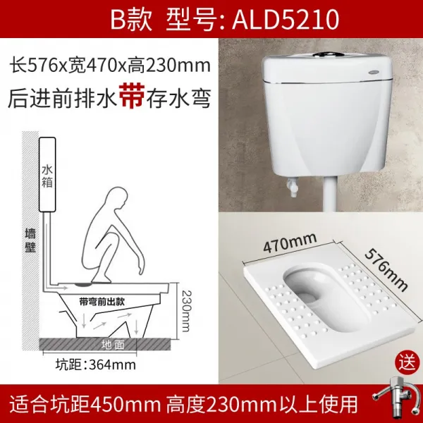 화장실 샤워 쪼그리고 분체 양변기 웅덩이에 웅크리고 변소에 들어앉다 논슬립 미끄럼방지 방취 대변기, B타입 전방배수 있음 보존함 물굽이