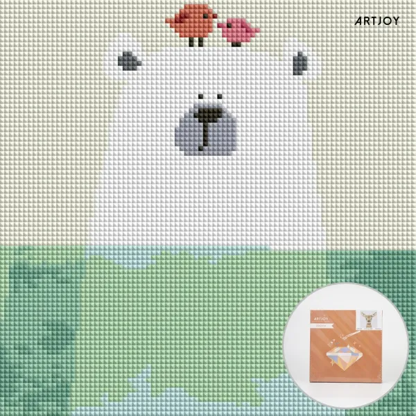 아트조이 Diy 보석십자수 캔버스형 심심하다곰 25x25cm