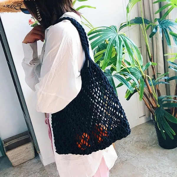 Ev4027 레트로 빈티지 그물 망사 여성 숄더백