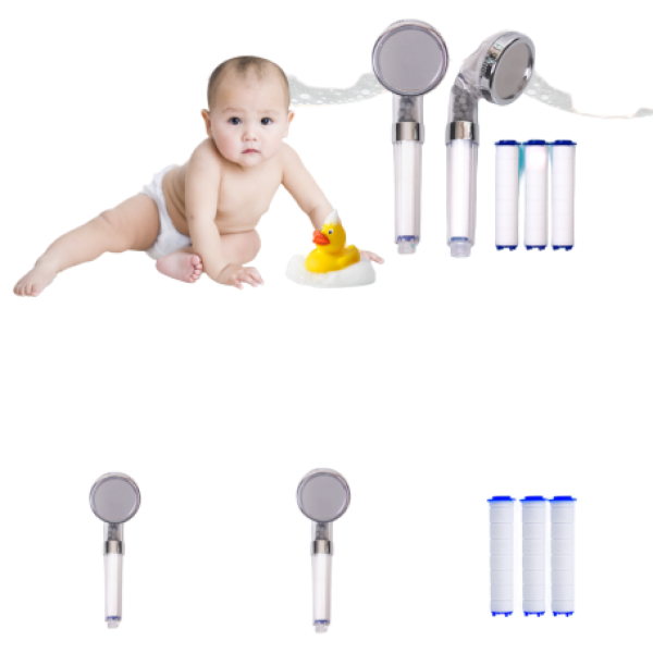 샤워기필터 수돗물필터 샤워기헤드 3단 물줄기 + 필터 3p 1개