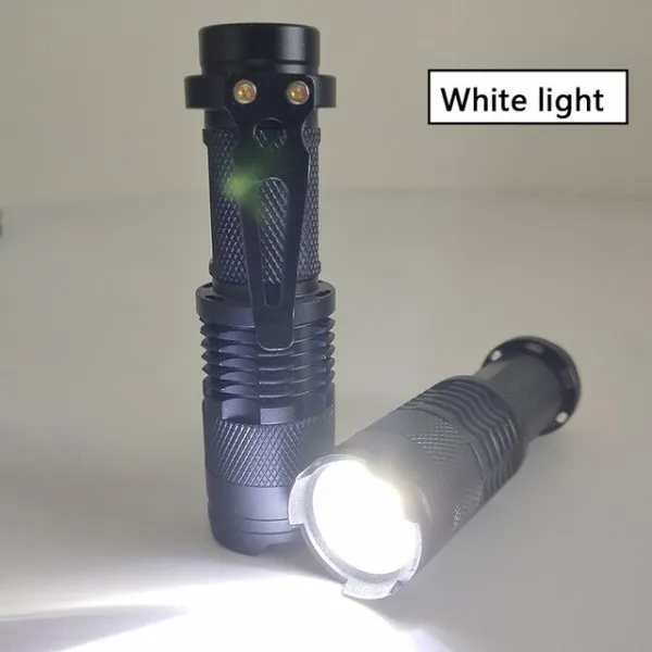 Penlight 초점 랜턴은 플래쉬 등 토치 Uv 빛 방수 백색 전구 Litwod 난조 자전거 등산 야영을지도했습니, 01 White light