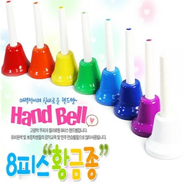 AZF199808(주문3일내 출고)슈바슈바 핸드벨 8음 황금벨 목재일자형