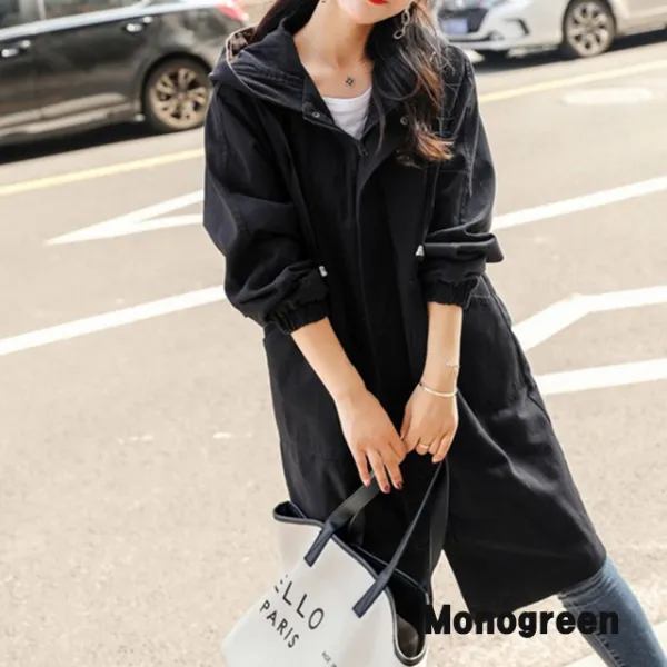 모노그린 캐주얼 후드 야상 루즈핏 자켓 점퍼 아우터 빅사이즈 Tob10124