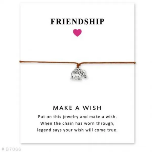  해외 남녀 여자 우정 문 약혼 웨딩 들러리 소원 실버 올빼미 코끼리 매력 팔찌 B7066