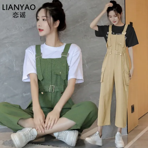싱푸리 데님 점프수트 일자바지 바지 연예인룩 개강룩 커플 시밀러룩