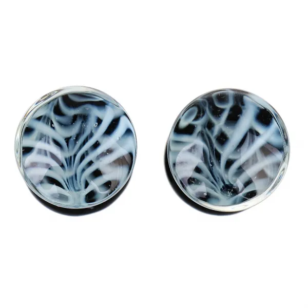 Zld 쌍 후퇴 손톱 스토퍼 귀 유리 패턴 스트라이프 진한 파란색과 흰색