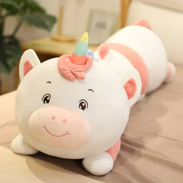 바디필로우 애벌레 인형 여학생 피큐어 길죽한 쿠션 수면동반 침대위 귀여운 초대형 슈퍼소프트, T02-뜬눈 유니콘