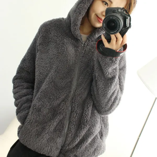 온잇 따뜻한 양털 후드집업 4color