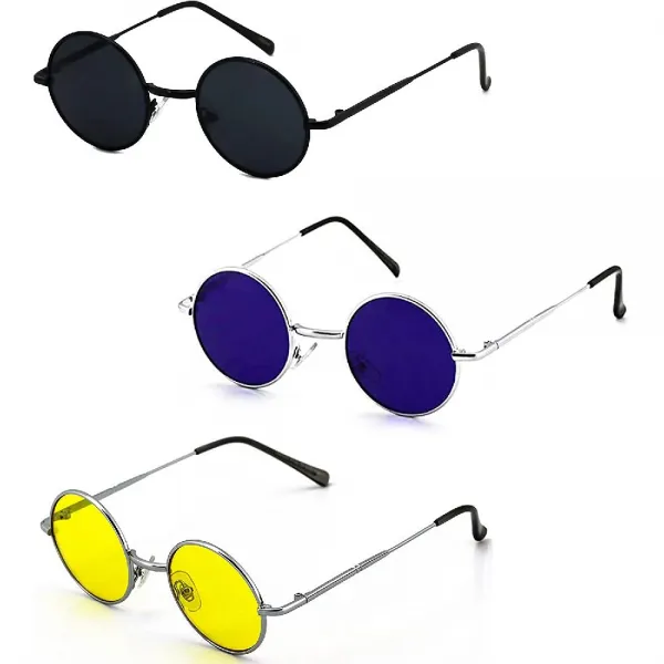 Elite Glasses 존 레논 소식통 패션 선글라스 작은 금속 라운드 원형 엘튼 스타일