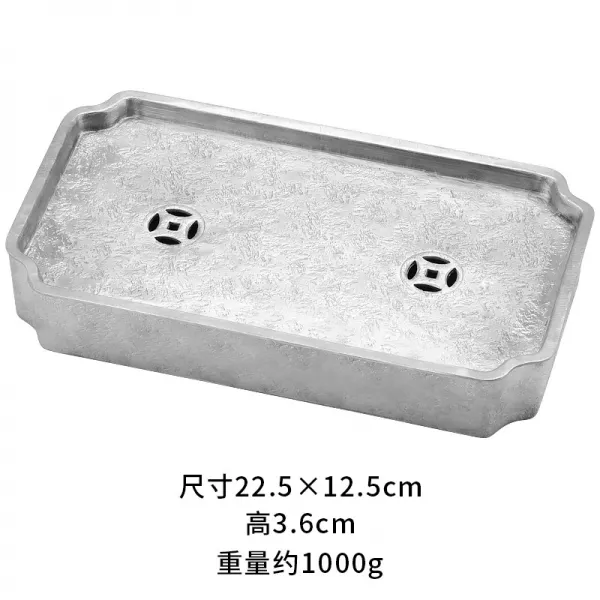 만일 용량 티 기예 핸드메이드 클래식 순 주석 수주잔량 다반 차판 납건수 궁푸차 구 저수식, 직사각형 순 납 다반 차판