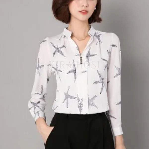 Kirahosi 유니크 2019 여성 예쁜 쉬폰 블라우스 상의 Bgl3paz