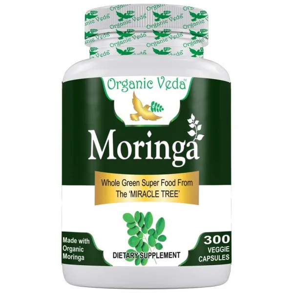 Organic Veda Moringa 모링가 1200mg 300캡슐, 1병, 300정