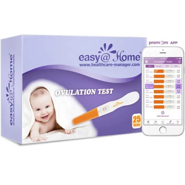 Easy Home 25 배란 예측기 키트 테스트 스틱 FSA 적격 중류 불임 테스트 Premom 배란 예측기 앱 및 기, 상세 설명 참조0