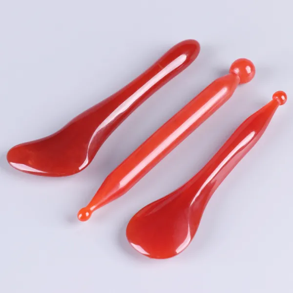 점혈 여성 얼굴 긁다 낯짝 신기 페이스 전신 통용 전용 슈나우져미용 봉 아게이트 레드 세가지 커버