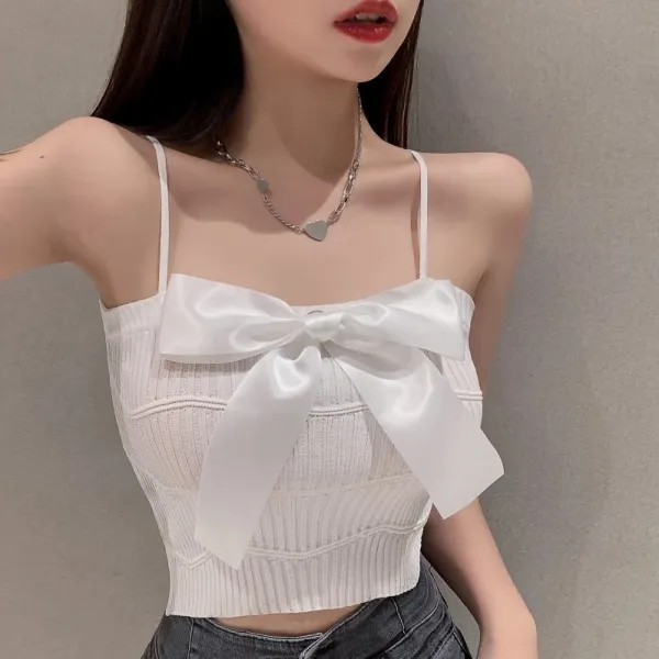 2021 여름 패션 리본 이너 나시탑