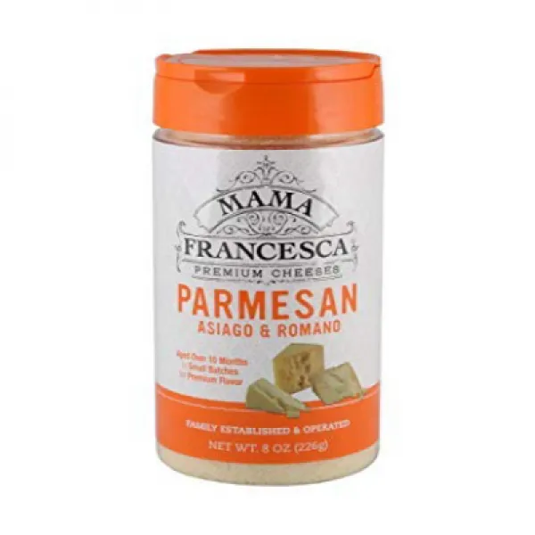 Mama Francesca Parmesan Asiago Romano Premium Grated Authentic Italian Cheese 8 oz (Pack of 3) Glut, 1