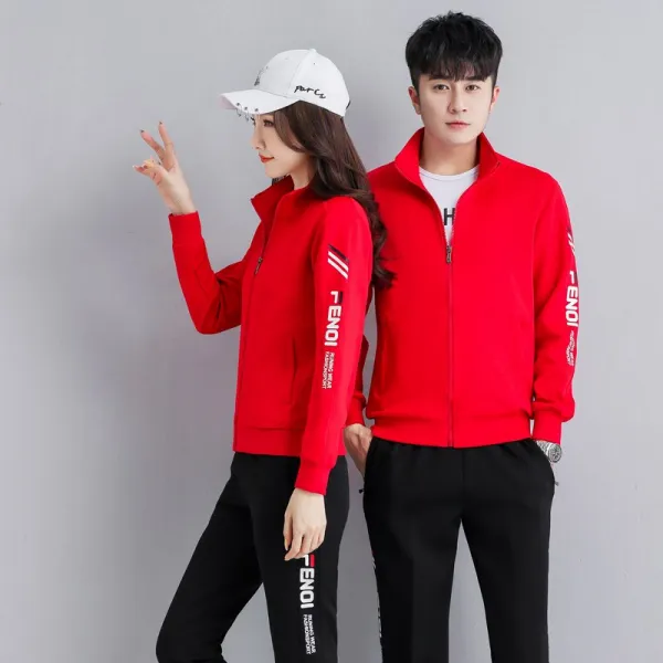 게이트볼 운동 배구 옷외부 남녀 긴팔 긴바지 줄다리기 제기차기 경기 전용 단체복, C07-여성 레드