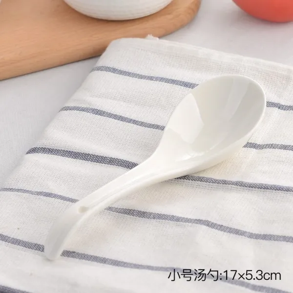 다사주 도자기국자 골자기 호텔 가정용 M큰 죽 스푼 긴 자기식기, H44- 스몰자 국자 *2손잡이