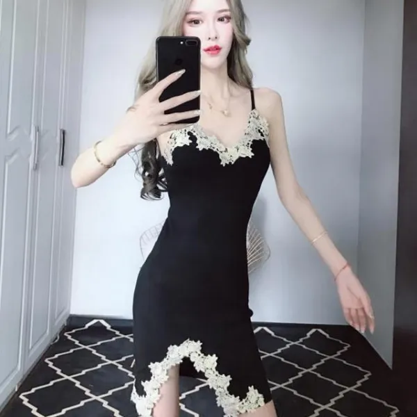 이레통상 여성 봄 슬림핏 큐티 섹시한 미니 원피스 LLLH