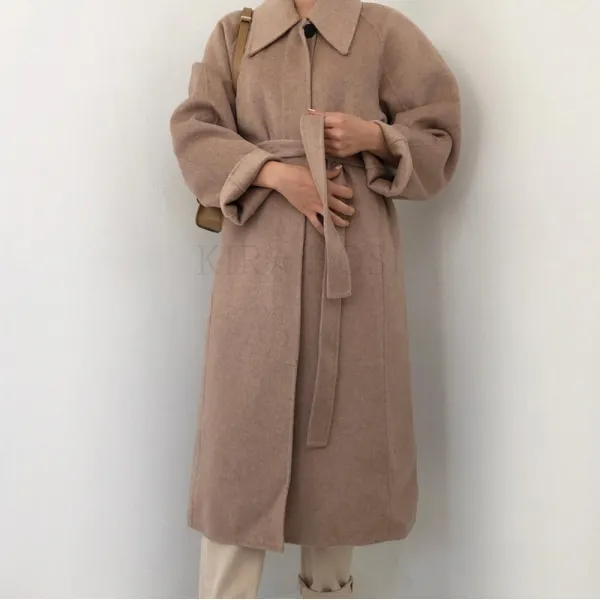 Kirahosi 스페셜 겨울 여성 하프 모직 코트 패션 점퍼 상의 여자 트렌치 롱 코트 아우터 빅사이즈 365 Mw11 Dcnjbx9o