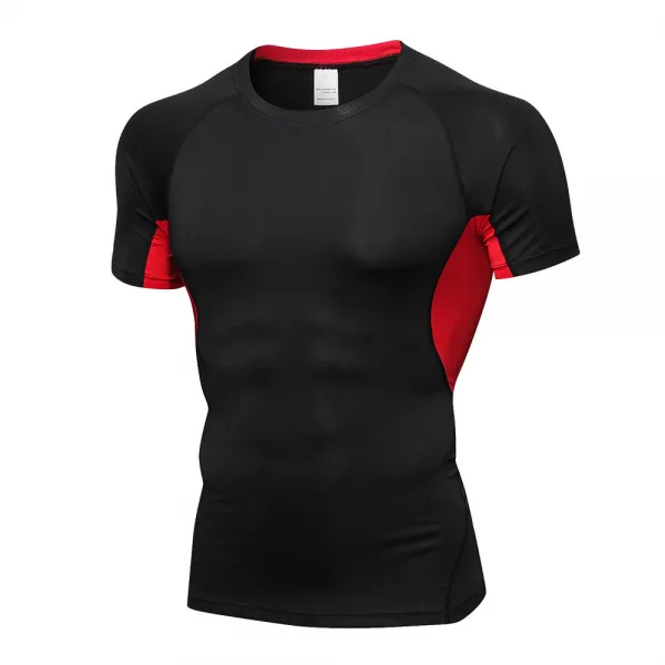 디퍼디 테크핏 남성용 투톤 스트레치 언더레이어 라운드 반팔