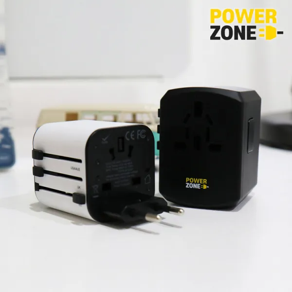 파워존 트래블 어댑터 여행용멀티탭 USB 4포트 해외 멀티플러그, 트래블 어댑터 USB-C 3.4A, 블랙/블루