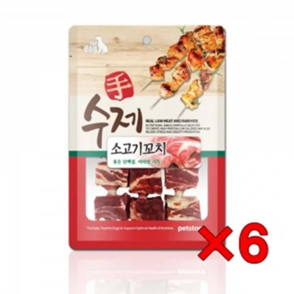 랄랄라펫 소형견 단백질보충육포간식 소고기꼬치x6 튼튼치아, 1개
