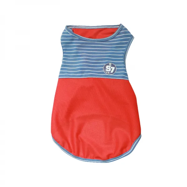 와이유 애견여름옷 강아지 옷 여름 봄여름 조끼 얇은 테디 커키 전용 중형 블루레드패치+에어베스트