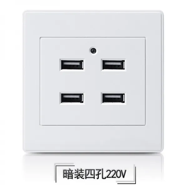 노출이 없는 복장 디프 룩 너더댓새 겹 USB 소켓 패널 220V 양 공 4위치 엎드리다 36V 엎드려 돌다 5V x2개, 노출이 없는 복장 사공 220V 샴페