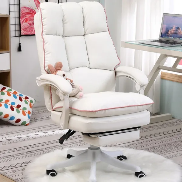 리즈너블 컴퓨터의자 고탄력 스펀지+ 양반다리 SB01R, 아이보리 리클라이너(발받침)