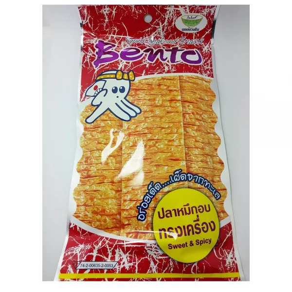 Bento Squid Seafood 스낵 Sweet and Spicy Flavoured 건조 Squid with Surimi Big팩 X 4세트, 1개