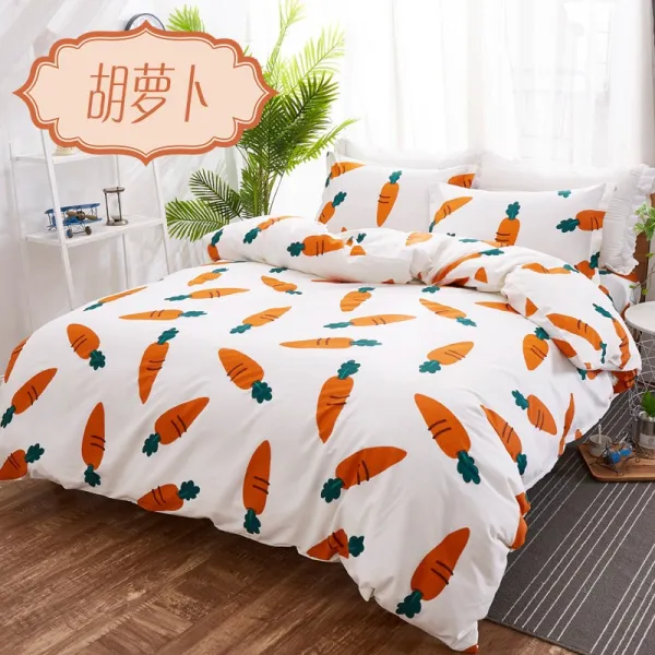 이불커버 단벌 순면 200x230싱글 1.5m여성핑크 1.8x2.0미터 봄여름 싱글더블, C02-당근