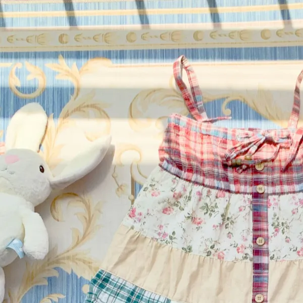 Bear 패치워크 원피스 짜집기 의상 여자 누더기 패션 Gc 000080569