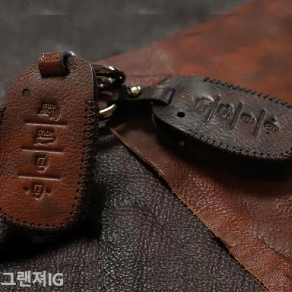 NHPMART◎그랜져IG 스마트키케이스 가죽키홀더+늪마트◎+늪마트◎, ◑다음옵션선택◐토드현대4버튼A타입, 블랙