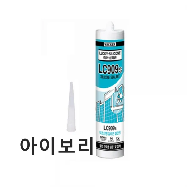 Lucky 비초산 실리콘 실란트 270ml 건축재 금속 목재 벽돌 PVC 아이보리