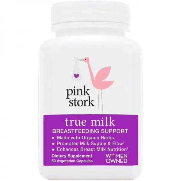 Pink Stork True Milk : 유기농 수유 및 모유 수유 지원 모유 공급량 증가 향상 및 농축 60 캡슐, 1, 단일상품