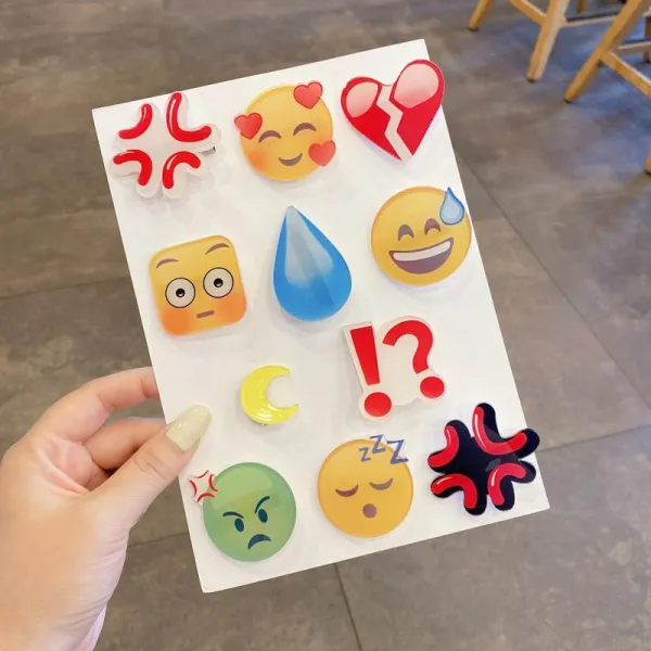 땀방울 머리핀 여자 땀 흘리다 emoji 머리장식 물방울 머리핀