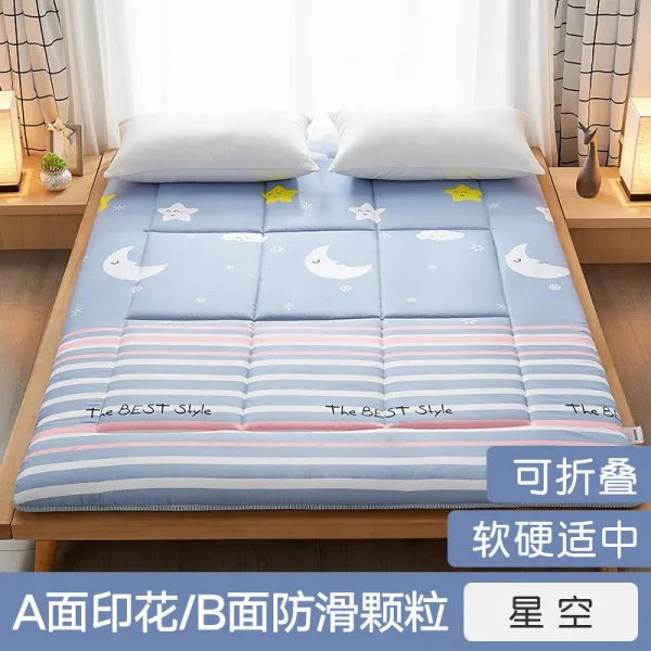 직구하리 1인침대매트 북 극융 매트리스 소프트 다다미방 전용 기숙사 싱글 09m 상하 깔다 바닥재 수면쿠션 별이총총한하늘 퀼트 기모 ，논슬립 미