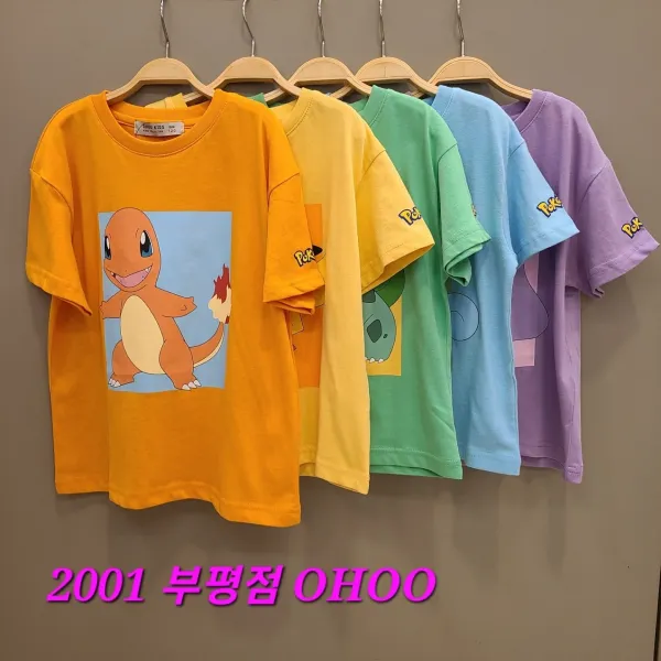 오후 부평점 22'NEW 요즘 넘넘 핫한 사랑템!!드디어 입고!!컬러별로 귀요미@@소재도 좋은 쿨테크 포켓몬스터 그래픽 반팔 티셔츠
