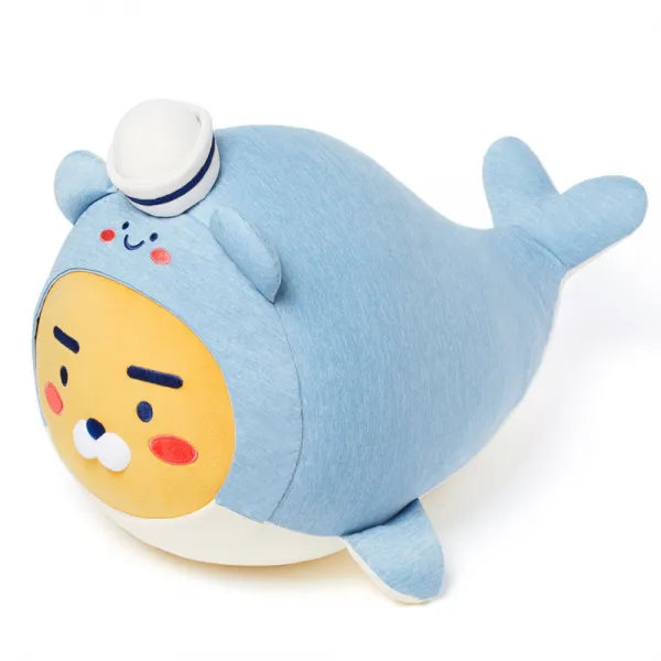 카카오프렌즈 마린 쿨링 바디필로우 라이언 물개인형