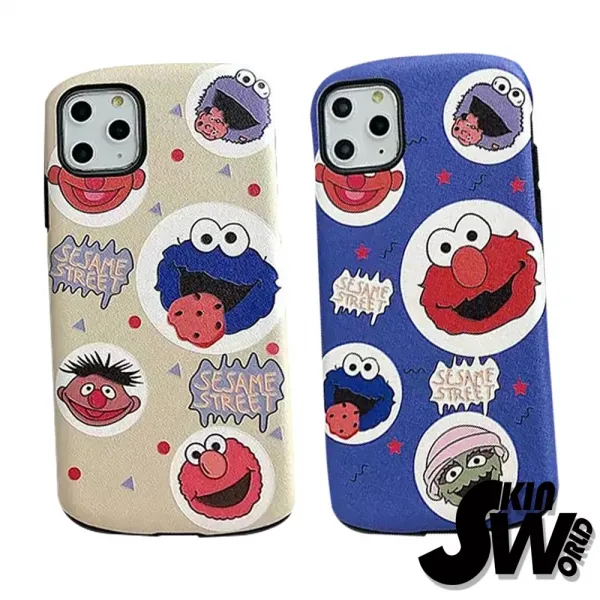 Skinworld 아이폰 전기종 케이스 아이폰11 아이폰11프로 활짝몬스터 친구들 실리콘 핸드폰 케이스 휴대폰