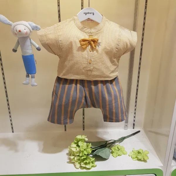 아가방 50% 여름 베이비페어! 옐로 보타이 세미정장셋뚜! 데일리하게 입기도 좋아! 특별한 날 두렵지 않아! 내 아들 멋지도다!
