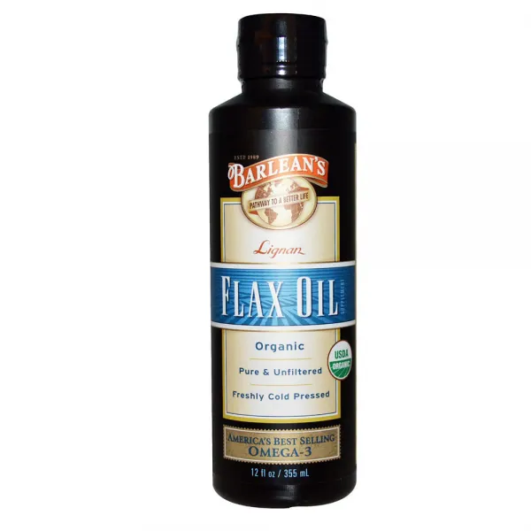Barleans 발린스 오가닉 리그난 아마씨유 플랙스 오일 355ml Organic Lignan Flax Oil 12 fl, 1개