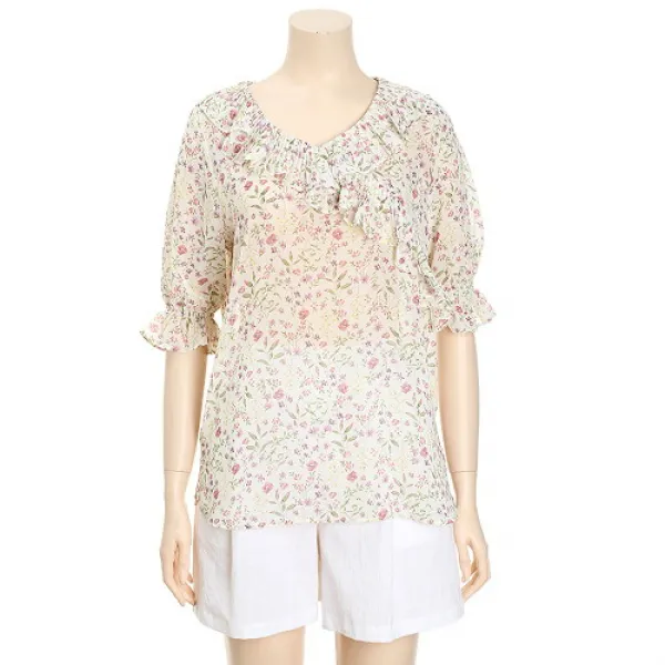  Ab.f.z 브이넥 셔링 블라우스 Aftpgb19 