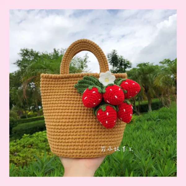 와이유 니팅백 임신 시간제 수신기현아 훅바늘 DIY 딸기 뜨개질 포