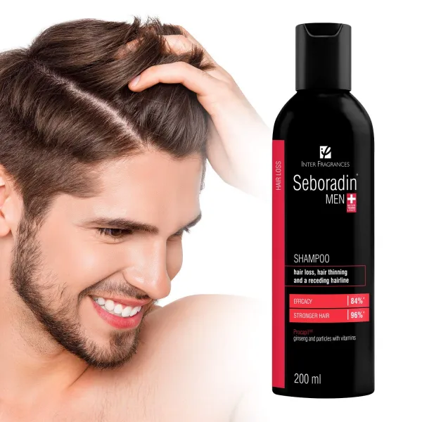 seboradin 남자들 머리 샴푸 를 손실 간벌 그리고 멀어지다 헤어 라인 200 ml