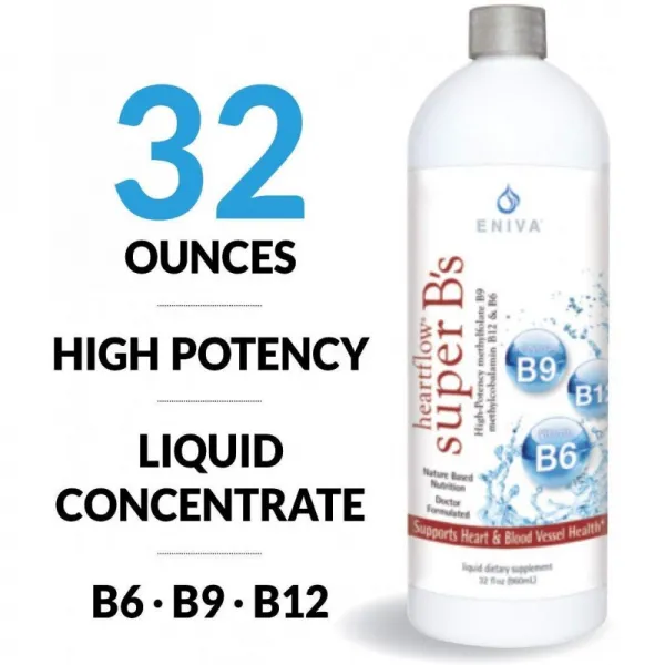 Eniva Heart Flow 슈퍼 Bs 동맥 및 혈관 케어 비타민 블렌드 컨센트레이트 (32 oz), 1, 단일상품