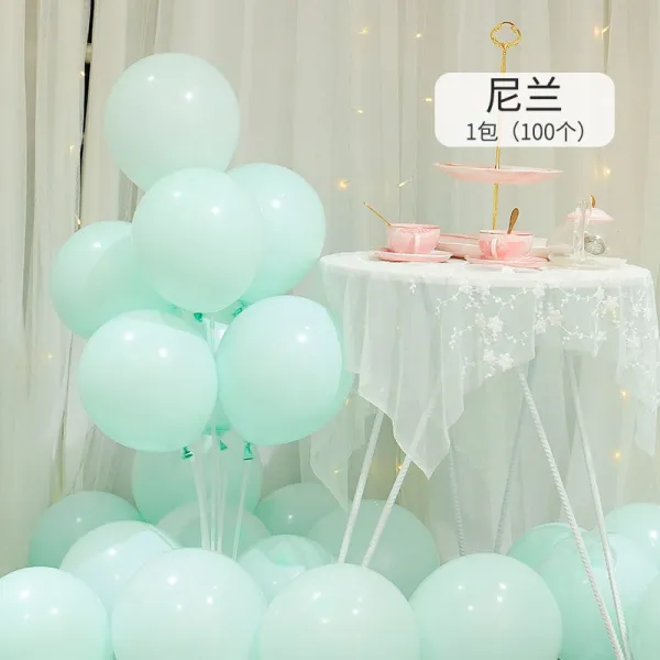 마카롱 풍선 어린이 생일 장식 파티 레이아웃 아치 웨딩 룸 매듭 웨딩 그물 레드 핑크 풍선 농축 마카롱 Nylan 100 팩 농축 선물 보내기 