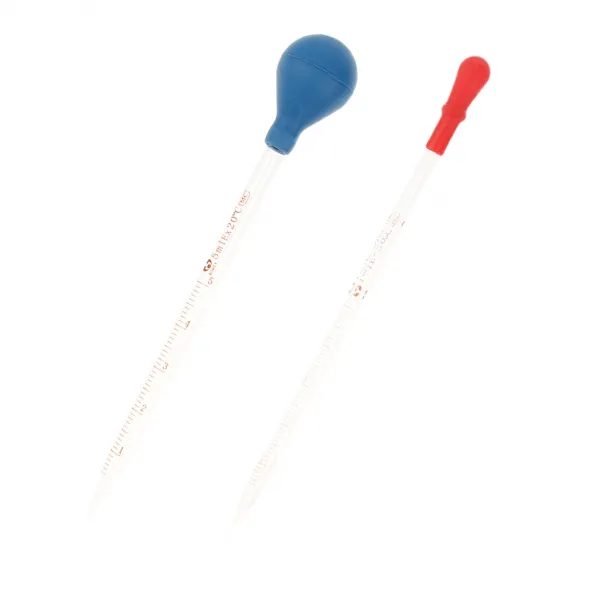 Zeyuan 실험실 화학 용 고무 캡이있는 1 \u0026 5ml 유리 눈금 피펫 스포이드, 1ml