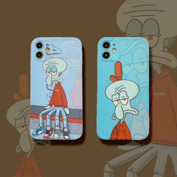 인싸템 개성 애니메이션 엽기적 문어형 폰케이스폰 11PROMAX 사과폰 78PLUS 실리콘 XSSE2 보호 소프트케이스